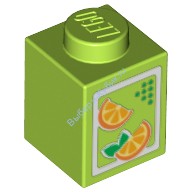Деталь Лего Кубик 1 х 1 Пакет Сока Цвет Лайм