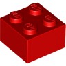 Деталь Лего Кубик 2 х 2 Цвет Красный