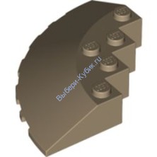 Деталь Лего Кубик Круглый Угол 6 х 6 С Наклонным Боком И Фаской Цвет Темно-Песочный