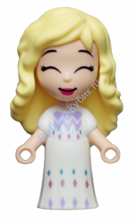 Минифигурка Лего Принцессы Эльза в белом платье Микро долл