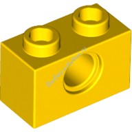 Деталь Лего Техник Кубик 1 х 2 С Отверстием Цвет Желтый