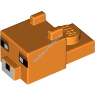 Деталь Лего Голова Лисы Пиксельная Майнкрафт Цвет Оранжевый