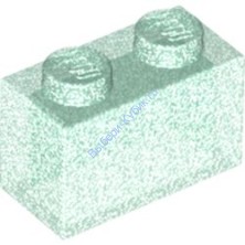 Деталь Лего Кубик 1 х 2 Без Нижних Креплений Цвет Прозрачно-Голубой-Сатин