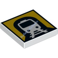 Деталь Лего Плитка 2 х 2 Поезд в Тоннеле Цвет Белый