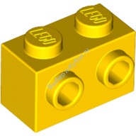 Деталь Лего Кубик Модифицированный 1 х 2 С Штырьками На Стороне Цвет Желтый