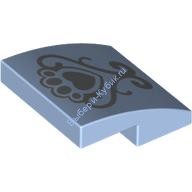 Деталь Лего Скос Закругленный 2 x 2 x 2/3 Без Штырьков С Рисунком Цвет Ярко-Светло-Голубой