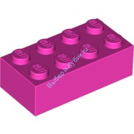 Деталь Лего Кубик 2 х 4 Цвет Темно-Розовый