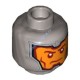Деталь Лего Голова Минифигурки Двусторонняя Цвет Перламутрово-Светло-Серый