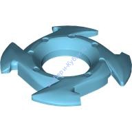 Деталь Лего Кольцо 4 х 4 с 2 х 2 Отверстием и Корона Ниндзяго Цвет Умеренно-Лазурный