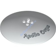 Деталь Лего Тарелка 10 х 10 Перевернутая С Рисунком Цвет Белый