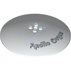 Деталь Лего Тарелка 10 х 10 Перевернутая С Рисунком Цвет Белый