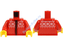 Деталь Лего Торс С Рисунком Цвет Красный