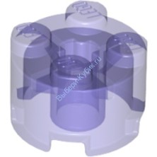 Деталь Лего Кубик Круглый 2 х 2 С Отверстием Под Ось Цвет Прозрачно-Фиолетовый