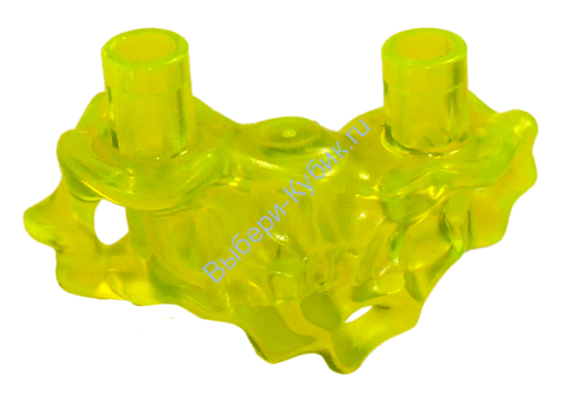 Деталь Лего Надставка На Плечи С Двумя Штырьками Для Головы Цвет Прозрачно-Неоново-Зеленый