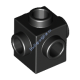 Деталь Лего Кубик Модифицированный 1 х 1 С Штырьками С 4 Сторон Цвет Черный