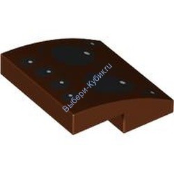 Деталь Лего Скос Закругленный 2 x 2 x 2/3 Без Штырьков С Рисунком Цвет Коричневый