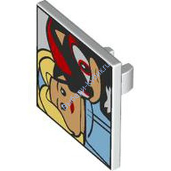 Деталь Лего Дорожный Знак С Защелкой 2 х 2 С Рисунком Цвет Белый