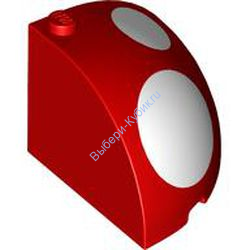 Деталь Лего Кубик Закругленный 4 x 4 x 2 2/3 С Рисунком Цвет Красный