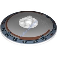 Деталь Лего Тарелка 6 х 6 Перевернутая - Закрытые Штырьки С Рисунком Цвет Прозрачный