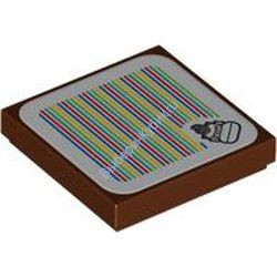 Деталь Лего Плитка 2 х 2 С Рисунком Цвет Коричневый