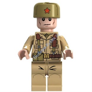 Деталь Аналог Совместимый С Лего Советский солдат в ушанке