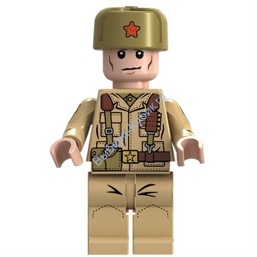 Деталь Аналог Совместимый С Лего Советский солдат в ушанке