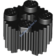 Деталь Лего Кубик Круглый 2 х 2 С Решеткой И Отверстием Под Ось Цвет Черный