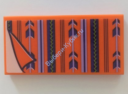 Деталь Лего Плитка 2 х 4 С Рисунком Цвет Оранжевый