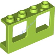 Деталь Лего Окно 1 х 4 х 2 С Отверстием Сверху И Снизу Под Стекло Цвет Лайм