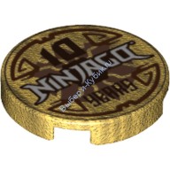 Деталь Лего Плитка Круглая 2 х 2 с Рисунком Цвет Перламутрово-Золотой