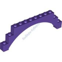Деталь Лего Арка 1 х 12 х 3 Рельефная С Пятью Опорами Цвет Темно-Фиолетовый