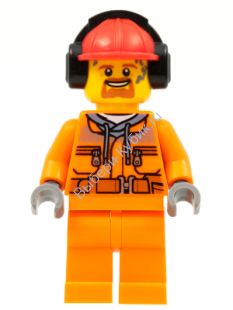 Минифигурка Лего Сити - Строительный рабочий — мужчина