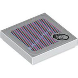 Деталь Лего Плитка 2 х 2 С Рисунком Цвет Белый