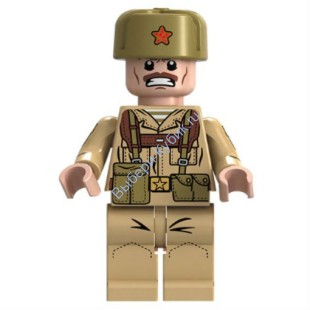 Деталь Аналог Совместимый С Лего Советский солдат в ушанке