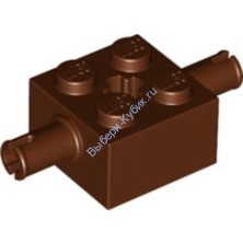 Деталь Лего Кубик Модифицированный 2 х 2 С Пинами И Осевым Отверстием Цвет Коричневый