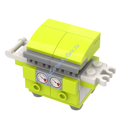 Набор деталей Лего ОТ Выбери Кубик Барбекю Гриль С Сосиской Лайм