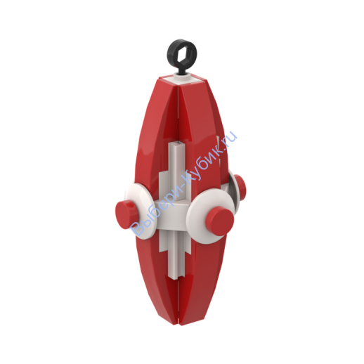 Набор деталей Лего ОТ Выбери Кубик Ёлочная Игрушка Сосулька Большая Красная