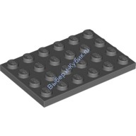 Деталь Лего Пластина 4 х 6 Цвет Темно-Серый