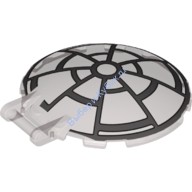 Деталь Лего Тарелка 6 х 6 Перевернутая Без Штырьков С Ручкой И С Рисунком Цвет Прозрачно-Коричневый