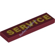 Деталь Лего Плитка 1 х 4 С Рисунком Цвет Темно-Красный