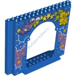 Деталь Лего Панель 4 х 16 х 10 С Рисунком Цвет Синий