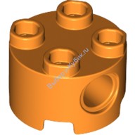 Деталь Лего Кубик Круглый 2 х 2 С Пин Отверстиями Цвет Оранжевый