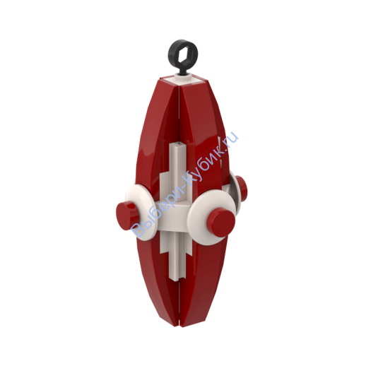 Набор деталей Лего ОТ Выбери Кубик Ёлочная Игрушка Сосулька Большая Темно-Красная