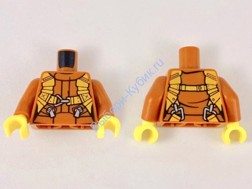 Деталь Лего Торс С Рисунком Цвет Темно-Оранжевый