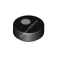 Деталь Лего Плитка Круглая 1 х 1 С Рисунком Цвет Черный