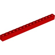 Деталь Лего Кубик 1 х 16 Цвет Красный