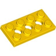 Деталь Лего Техник Пластина 2 х 4 С 3 Отверстиями Цвет Желтый