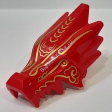 Деталь Лего Голова Дракона Лего Верхняя Челюсть С Глазами Цвет Красный