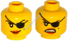 Деталь Лего Голова Минифигурки Двусторонняя Цвет Желтый