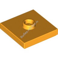 Деталь Лего Пластина 2 х 2 С Желобком И Одной Шляпкой В Центре Цвет Ярко-Светло-Оранжевый